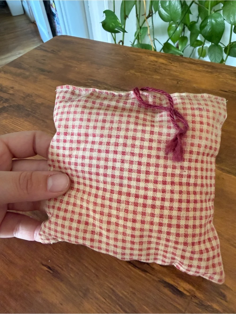 Home Holiday Decorative Sachet Pillow - Cream with Red Print LOVE
